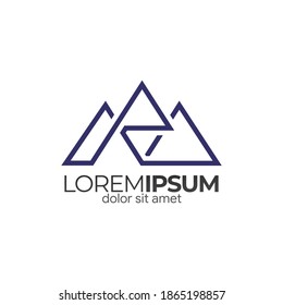 Simple Mountain Monogram Letter R Logo