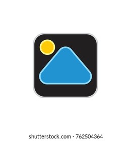 simple mountain and moon symbol icon logo vector