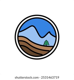 Simple mountain nature landscape vector design