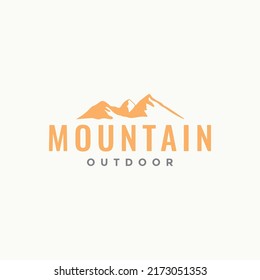 simple mountain outdoor isolated logo design vector graphic symbol icon illustration creative idea