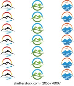 Simple mountain pattern design and background art
