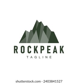 Einfache Bergspitzen-Logo-Linie Felsgrafik-Landschaftsdesign