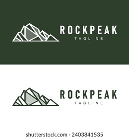 Diseño del paisaje de la línea de roca del pico de montaña simple
