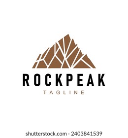 Simple mountain peak logo line rock illustration landscape design