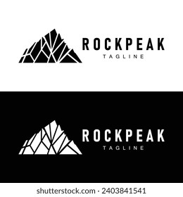 Diseño del paisaje de la línea de roca del pico de montaña simple