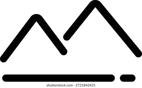 Picos de montaña simples en terreno plano