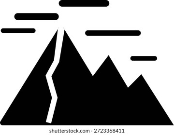 simple mountain range with sun illustration