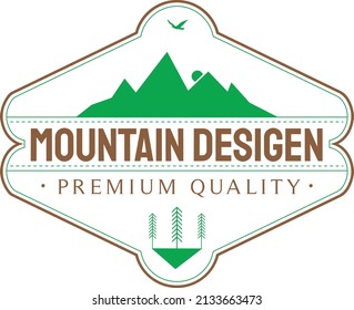 Simple mountain retro vintage logo. Badge logo design 