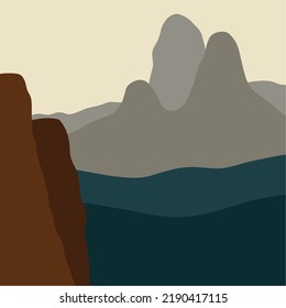 Simple Mountain River Side Green View 