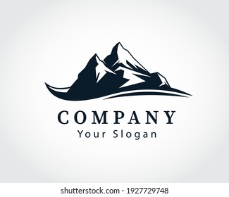 Simple mountain rock peak logo symbol design illustration inspiration