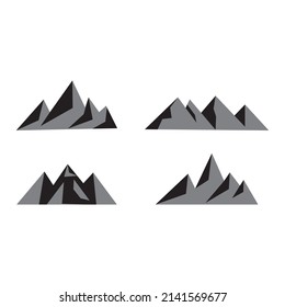 Simple mountain set illustration vector design