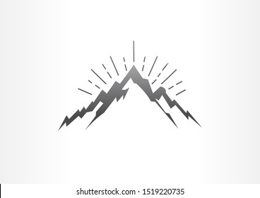 Simple mountain shape design illustration. Modern mountain logo design.