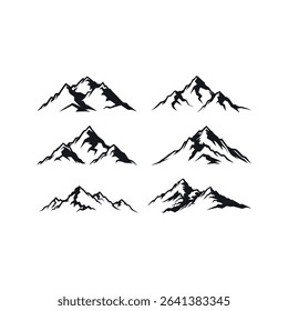 Simple mountain silhouette collection design