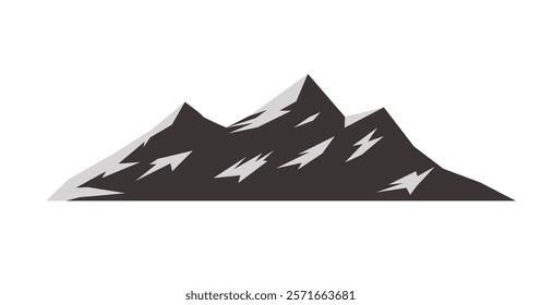 Simple mountain silhouette landscape. rocky peak mountains design element