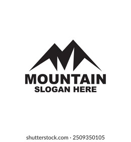 Plantilla de Vector simple del concepto del diseño del logotipo de la silueta de la montaña.