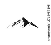 simple mountain silhouette logo on white background