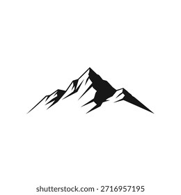 simple mountain silhouette logo on white background