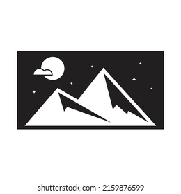 vector de logotipo de silueta de montaña simple