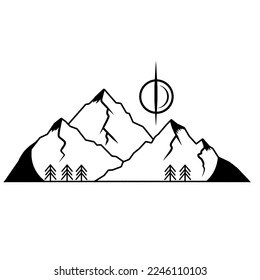 simple Mountain siluet vector illustration 