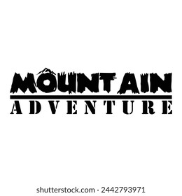 simple mountain and sunset illustration template design