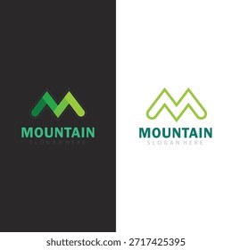 Icono de Vector simple del logotipo del símbolo de la montaña para el diseño inspirado de la Naturaleza de la identidad empresarial