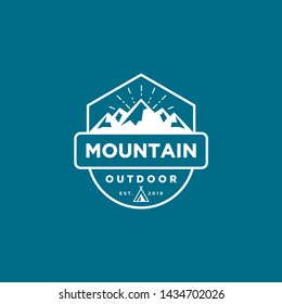 Simple mountain vector logo design