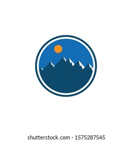 simple mountain vintage logo designs