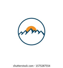 simple mountain vintage logo designs