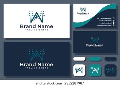 logotipo vectorial de letra W de montaña simple