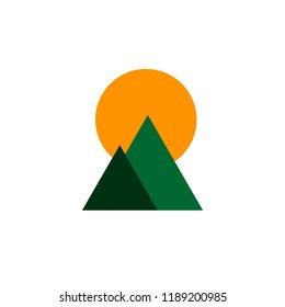 Simple mountains colored logo.