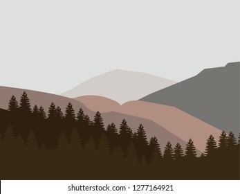 Simple mountains landscape