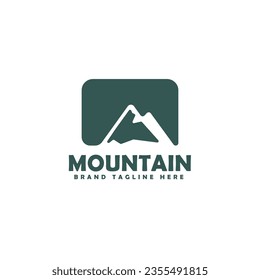 Einfaches Logo-Design der Berge mit Bergelementen, geeignet für das Logo der Marke für Abenteuer, Unternehmen usw.	