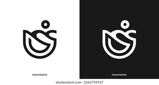 Simple Mountains Logo. Mountain Nature Logo Design Template.