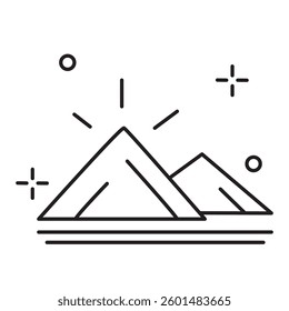 Simple Mountains Sunrise Landscape vector