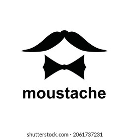 simple moustache waiter gentleman logo design vector template inspiration