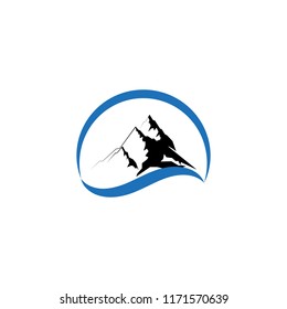 Simple moutain icon, logo vector design element