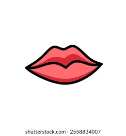 simple mouth vector,red mouth cartoon,white background animated mouth editable 