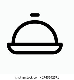 Simple movable food cover icon logo vector design. line icon
