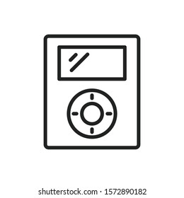 Simple mp3 player line icon. Stroke pictogram. Vector illustration isolated on a white background. Premium quality symbol. Vector sign for mobile app and web sites.