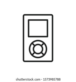 Simple mp3 player line icon. Stroke pictogram. Vector illustration isolated on a white background. Premium quality symbol. Vector sign for mobile app and web sites.