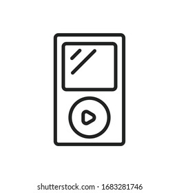 Simple mp3 player line icon. Stroke pictogram. Vector illustration isolated on a white background. Premium quality symbol. Vector sign for mobile app and web sites.