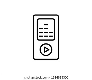 Simple mp3 player line icon. MP3 Music Player - Vector, Stroke pictogram. Vector illustration isolated on a white background. Premium quality symbol. Vector sign for mobile app and web sites.
