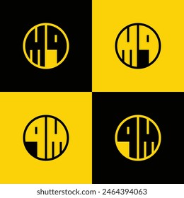Simple MQ and QM Letters Circle Logo Set, suitable for business with MQ and QM initials