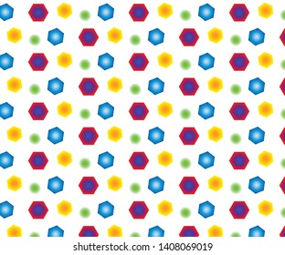 Simple multi colored gradient hexagon pattern on a white vector background