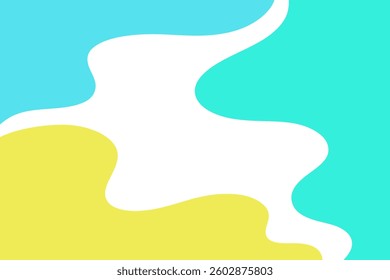 Simple multicolored abstract background, organic spots, sea waves meet with sand, beach. Modern graphic vector illustration for banner, poster, text design, flat design