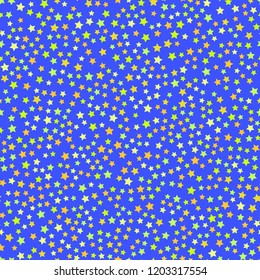 Simple multicolored flat style light star flares seamless texture. Vector illustration