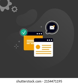 Iconos simples multicolores relacionados con la programación y la comunicación en segundo plano, perfectos para sitios web, blog, diseño gráfico, medios sociales, interfaz de usuario, aplicación móvil, ilustración vectorial