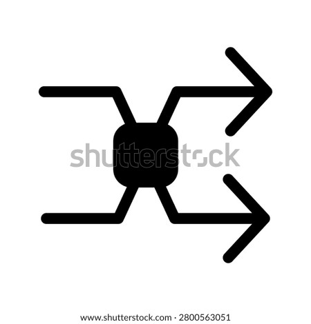 A simple multimedia player interface with shuffle and play arrows.