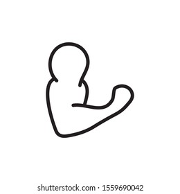 Simple muscle line icon. Stroke pictogram. Vector illustration isolated on a white background. Premium quality symbol. Vector sign for mobile app and web sites.