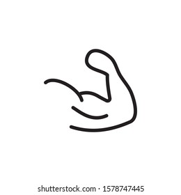 Simple muscle line icon. Stroke pictogram. Vector illustration isolated on a white background. Premium quality symbol. Vector sign for mobile app and web sites.